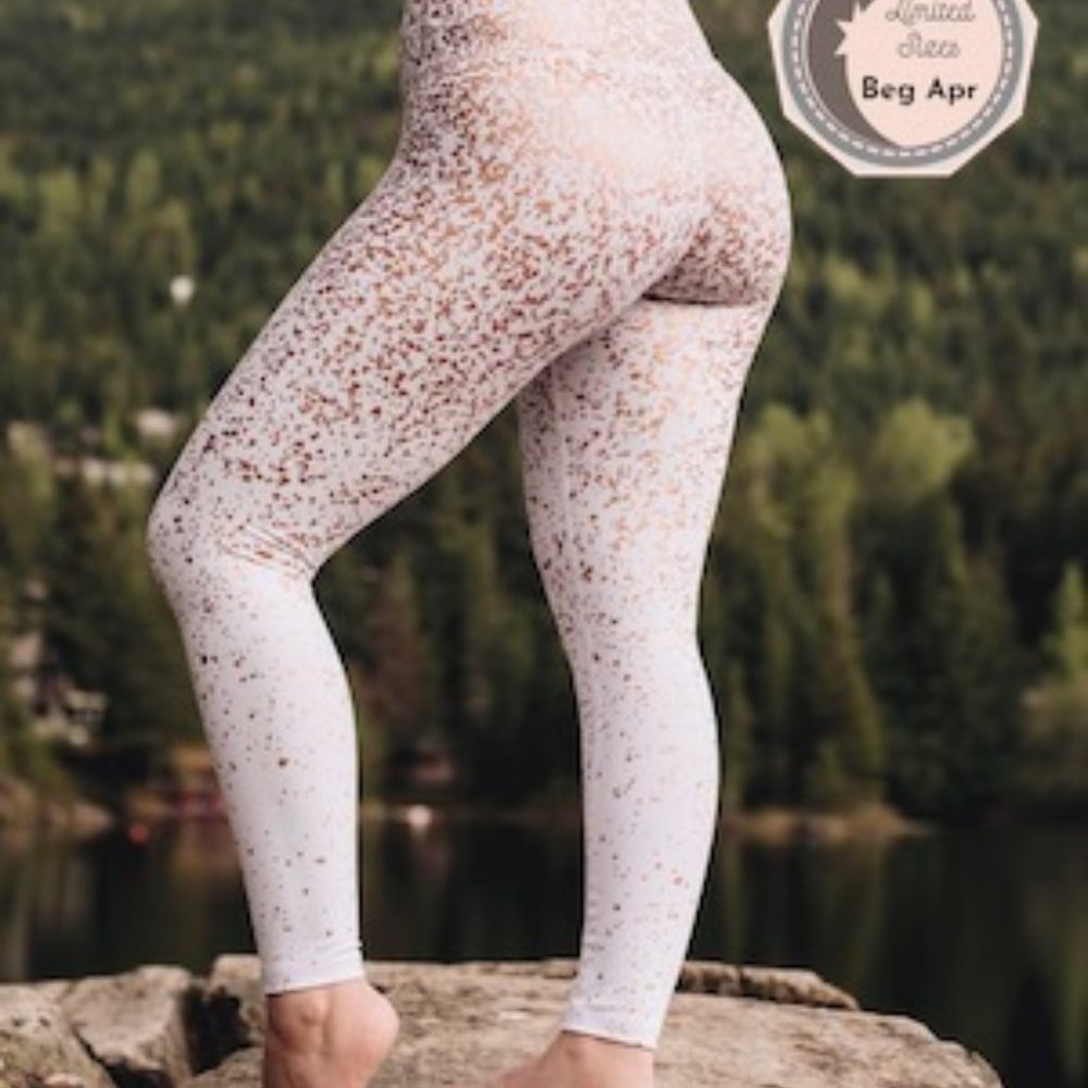 Zyia White Stay Gold 7/8 Hi-Rise Leggings Size 4